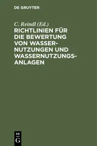 Richtlinien für die Bewertung von Wassernutzungen und Wassernutzungsanlagen_cover