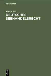 Deutsches Seehandelsrecht_cover