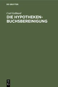 Die Hypothekenbuchsbereinigung_cover