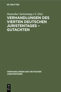 Verhandlungen des Vierten deutschen Juristentages – Gutachten_cover