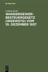 Wandergewerbesteuergesetz vom 10. Dezember 1937_cover