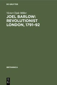 Joel Barlow: Revolutionist London, 1791–92_cover