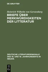 Briefe über Merkwürdigkeiten der Litteratur_cover