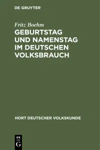 Geburtstag und Namenstag im deutschen Volksbrauch_cover