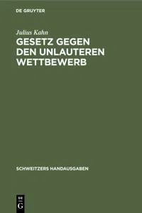 Gesetz gegen den unlauteren Wettbewerb_cover