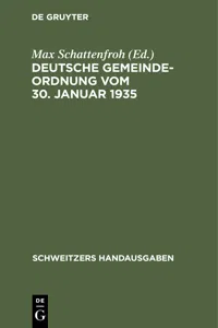 Deutsche Gemeindeordnung vom 30. Januar 1935_cover