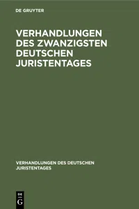 Verhandlungen des Zwanzigsten Deutschen Juristentages_cover