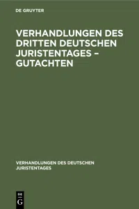 Verhandlungen des Dritten Deutschen Juristentages – Gutachten_cover