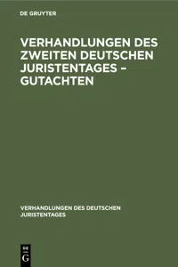 Verhandlungen des Zweiten Deutschen Juristentages – Gutachten_cover