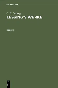 G. E. Lessing: Lessing's Werke. Band 12_cover