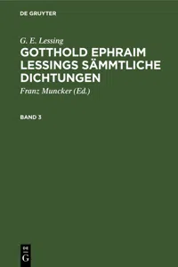 G. E. Lessing: Gotthold Ephraim Lessings Sämmtliche Dichtungen. Band 3_cover