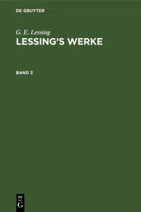 G. E. Lessing: Lessing's Werke. Band 3_cover