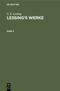 G. E. Lessing: Lessing's Werke. Band 5_cover