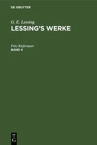 G. E. Lessing: Lessing's Werke. Band 4_cover