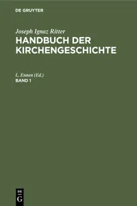 Joseph Ignaz Ritter: Handbuch der Kirchengeschichte. Band 1_cover