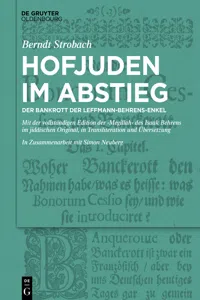 Hofjuden im Abstieg: Der Bankrott der Leffmann-Behrens-Enkel_cover