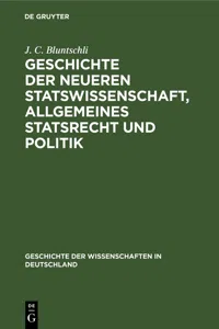 Geschichte der neueren Statswissenschaft, Allgemeines Statsrecht und Politik_cover