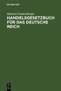 Handelsgesetzbuch für das Deutsche Reich_cover