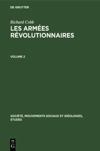 Richard Cobb: Les Armées Révolutionnaires. Volume 2_cover