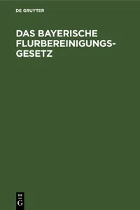 Das Bayerische Flurbereinigungs-Gesetz_cover
