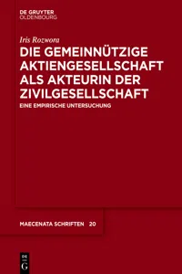 Die gemeinnützige Aktiengesellschaft als Akteurin der Zivilgesellschaft_cover