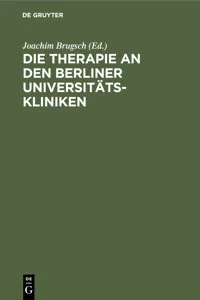 Die Therapie an den Berliner Universitäts-Kliniken_cover