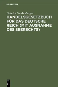 Handelsgesetzbuch für das Deutsche Reich_cover