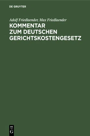 Kommentar zum Deutschen Gerichtskostengesetz