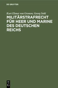 Militärstrafrecht für Heer und Marine des Deutschen Reichs_cover