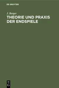 Theorie und Praxis der Endspiele_cover