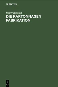 Die Kartonnagen Fabrikation_cover