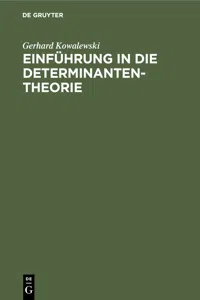 Einführung in die Determinantentheorie_cover