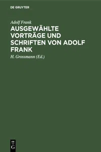 Ausgewählte Vorträge und Schriften von Adolf Frank_cover