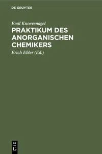 Praktikum des anorganischen Chemikers_cover