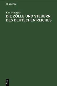 Die Zölle und Steuern des Deutschen Reiches_cover