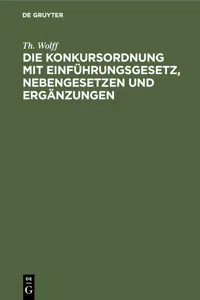 Die Konkursordnung mit Einführungsgesetz, Nebengesetzen und Ergänzungen_cover