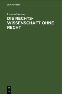 Die Rechtswissenschaft ohne Recht_cover