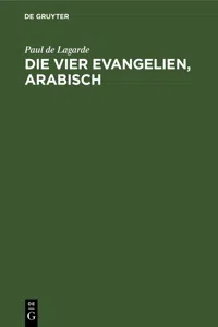 Die vier Evangelien, arabisch_cover