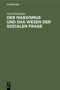 Der Marxismus und das Wesen der sozialen Frage_cover