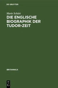 Die englische Biographik der Tudor-Zeit_cover