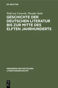 Geschichte der deutschen Literatur bis zur Mitte des elften Jahrhunderts_cover