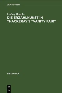 Die Erzählkunst in Thackeray's "Vanity Fair"_cover