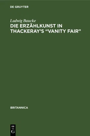 Die Erzählkunst in Thackeray's "Vanity Fair"