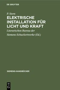 Elektrische Installation für Licht und Kraft_cover