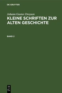 Johann Gustav Droysen: Kleine Schriften zur alten Geschichte. Band 2_cover