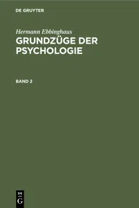 Hermann Ebbinghaus: Grundzüge der Psychologie. Band 2_cover