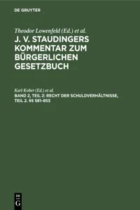 Recht der Schuldverhältnisse, Teil 2. §§ 581–853_cover