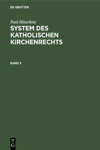 Paul Hinschius: System des katholischen Kirchenrechts. Band 5_cover