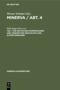 Die deutschen Kommissionen und Vereine für Geschichte und Altertumskunde_cover