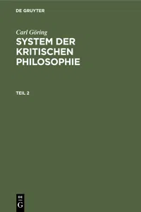 Carl Göring: System der kritischen Philosophie. Teil 2_cover